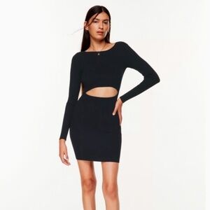 Aritzia Wilfred Free Cutout Mini Dress long sleeves